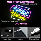 Enseigne néon LED USB 5 V Open Welcome