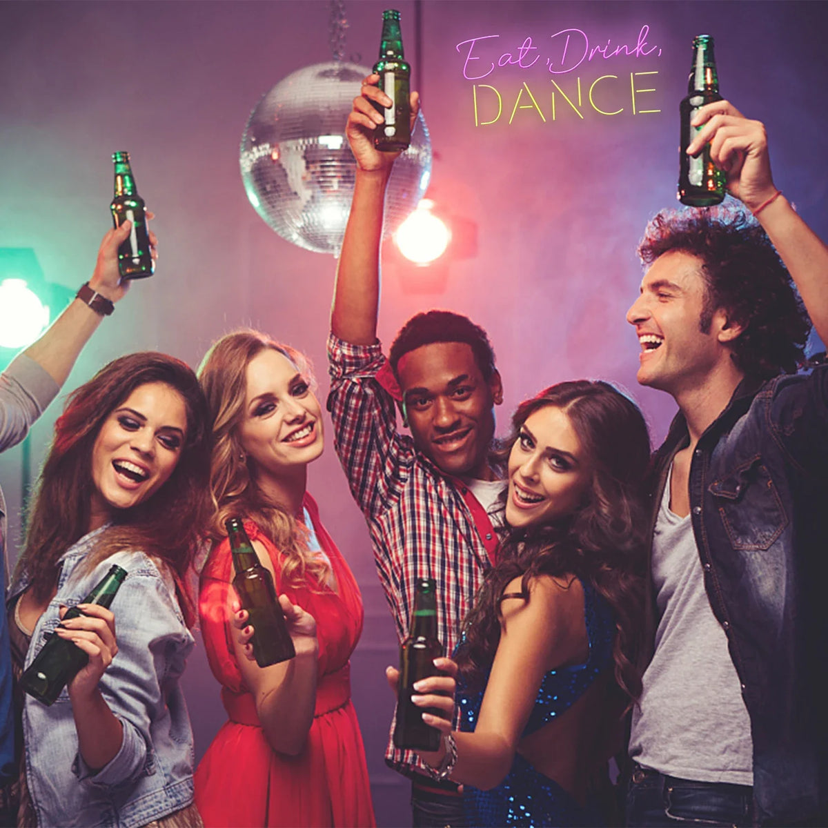 Eat Drink Dance 5V USB LED neon sign