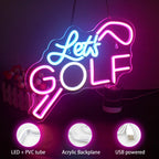 Enseigne néon LED USB 5 V Let's Golf