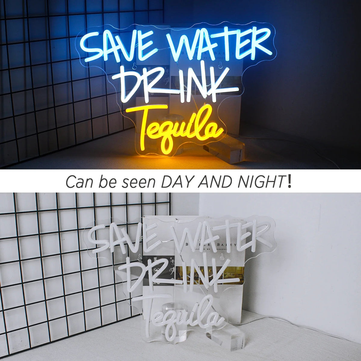 Enseigne néon LED USB 5 V Save Water Drink Tequila