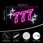 Lucky Number 777 5V USB LED neon sign