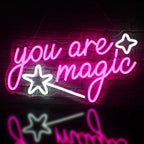 Enseigne néon LED USB 5 V You Are Magic — rose blanc