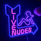 Enseigne néon LED USB 5 V Silhouette féminine « Live Nudes »