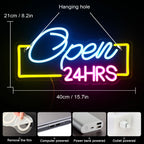 24HRS Open 5V USB LED neon sign