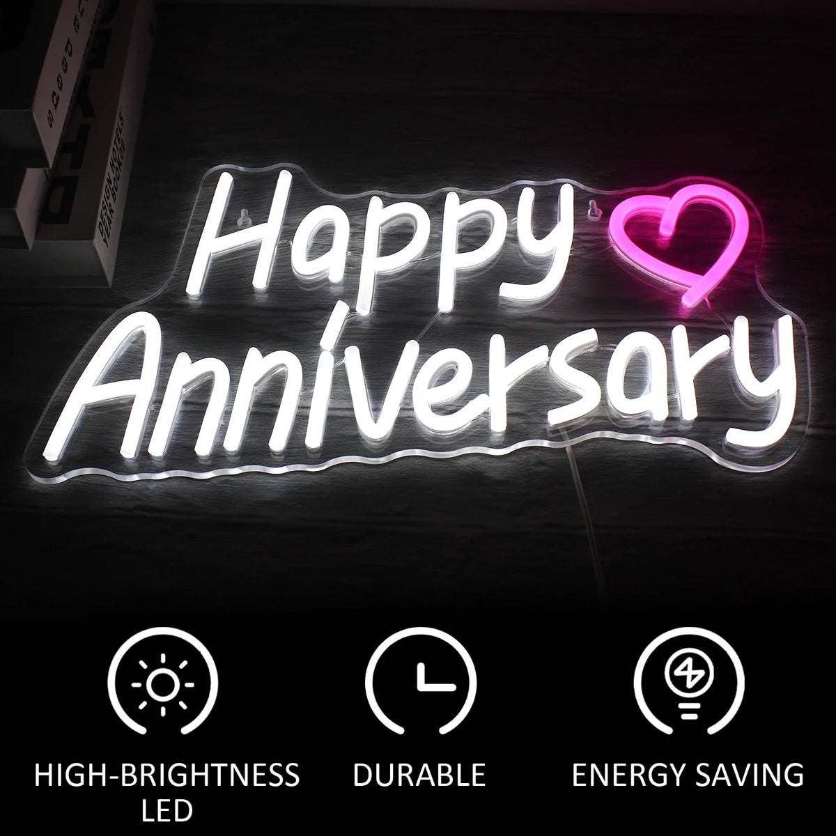 Happy Anniversary 5V USB LED neon sign