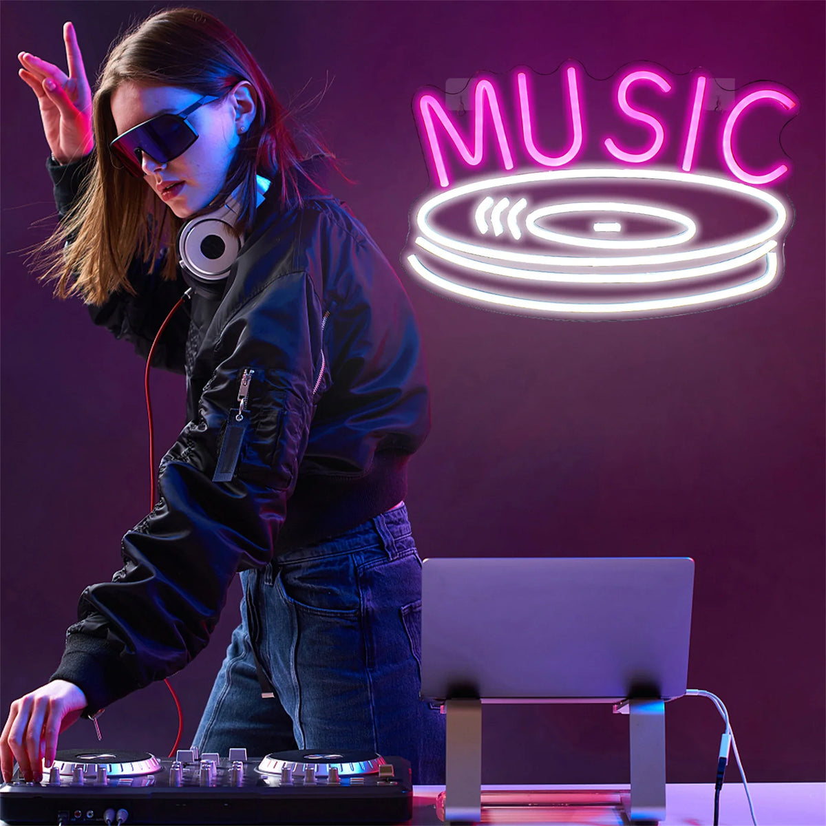 Music Record 5V USB LED neon sign