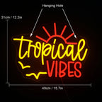 Tropical Vibes 5V USB LED neon sign