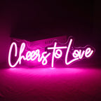Enseigne néon LED USB 5 V Cheers to Love — rose