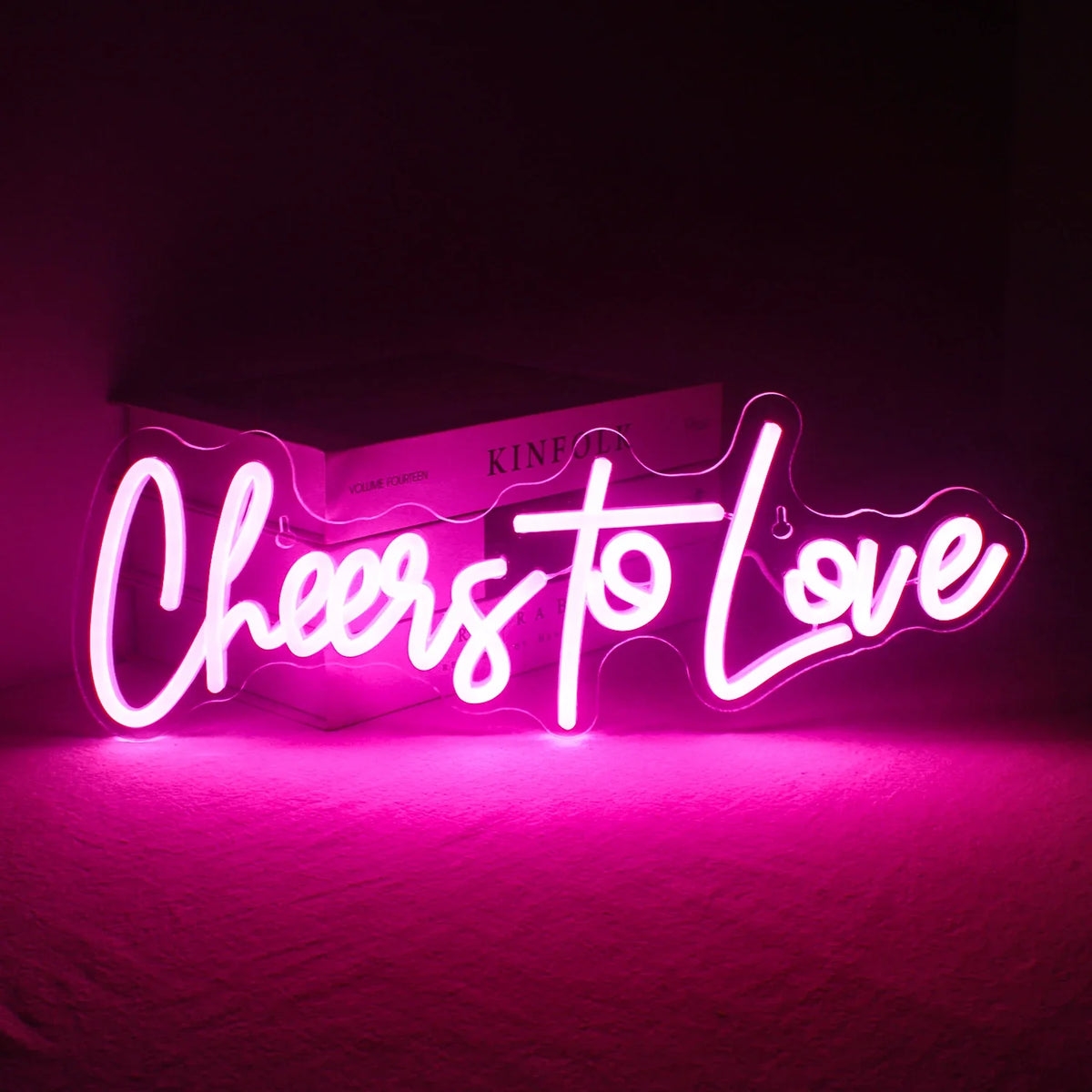 Enseigne néon LED USB 5 V Cheers to Love — rose