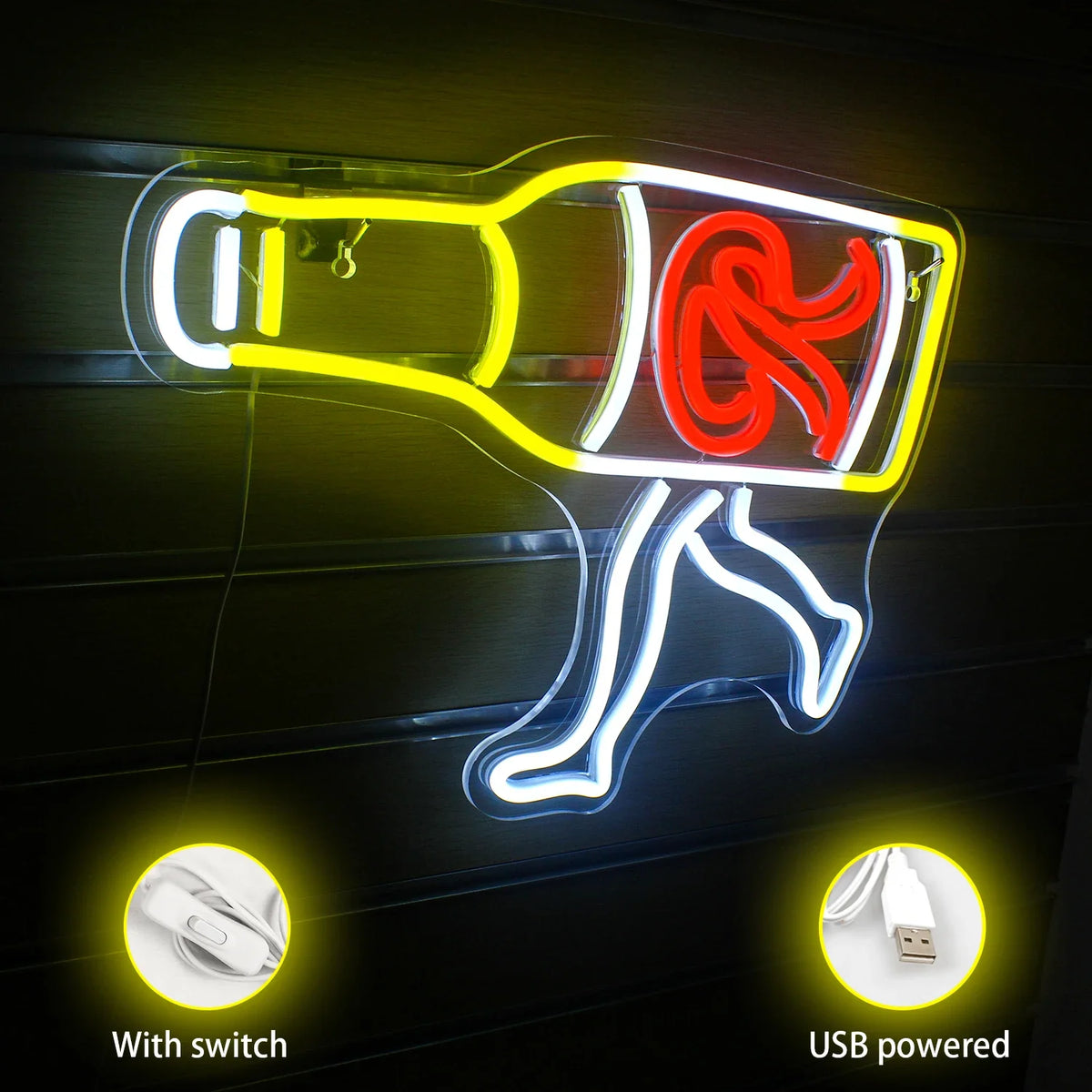 Enseigne néon LED USB 5 V Bière