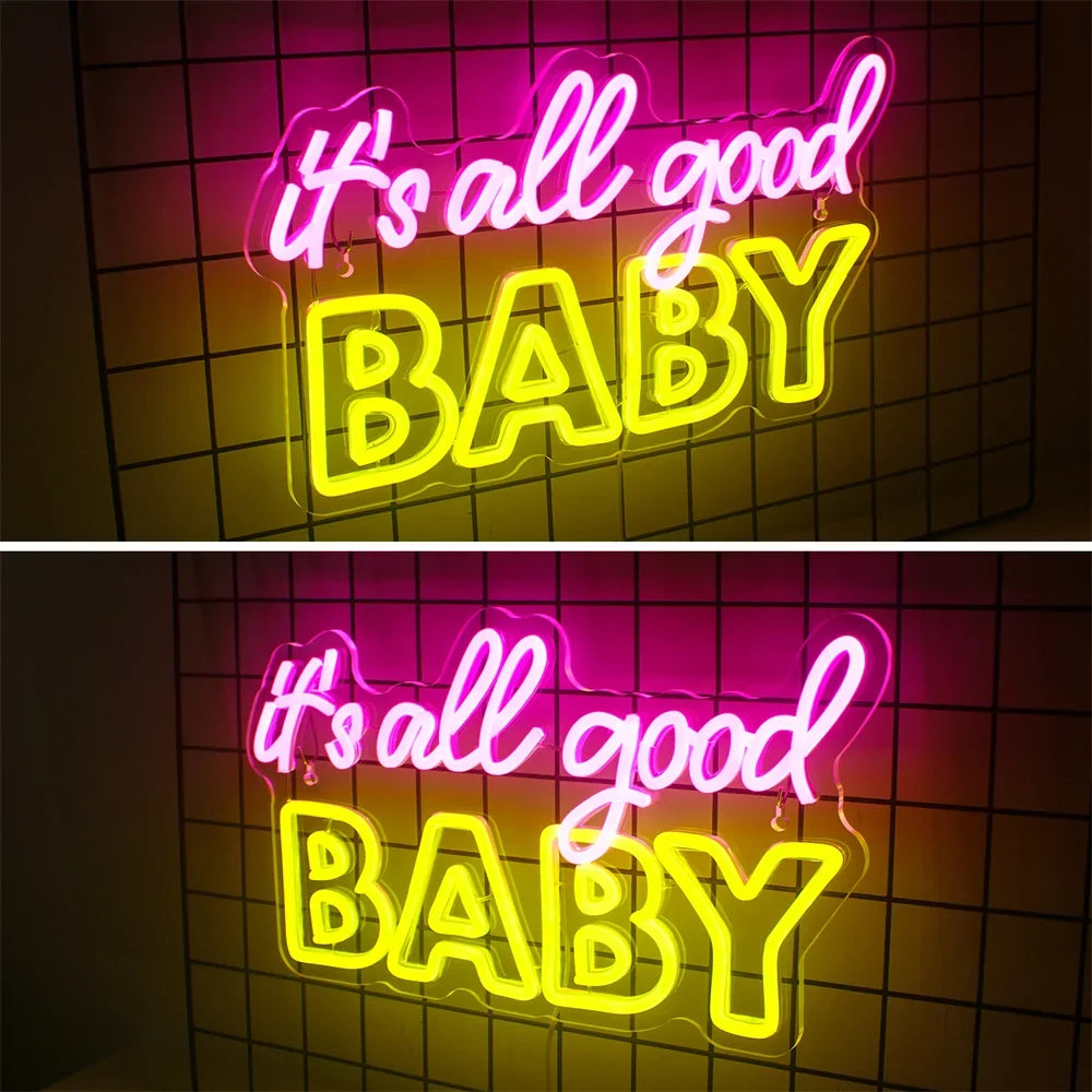 Enseigne néon LED USB 5 V It's All Good Baby